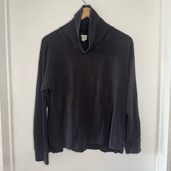 J CREW Vintage Fleece Gray Cowl Neck Sweatshirt Women’s 100 Cotton soft Normcore - Picture 1 of 4